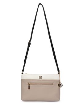 Anne Klein - Women Beige Colorblock Crossbody Leather Sling Bag