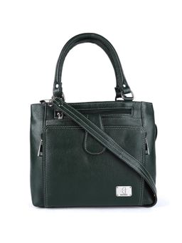 HiLEDER - Women Green Natural Leather Handbag with Detachable Strap (M)
