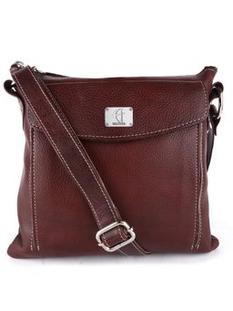 HiLEDER - Women Brown Leather Crossbody Sling Bag (M)