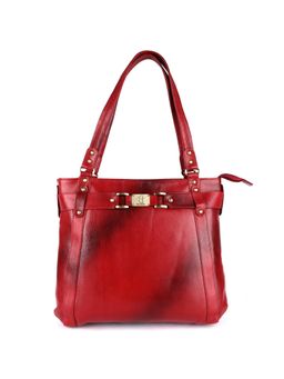 HiLEDER - Women Red Leather Handbag (M)