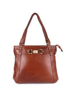 HiLEDER - Women Tan Leather Handbag (M)