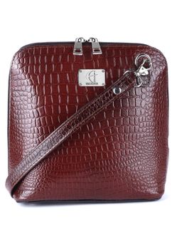 HiLEDER - Women Brown Leather Crossbody Sling Bag (M)