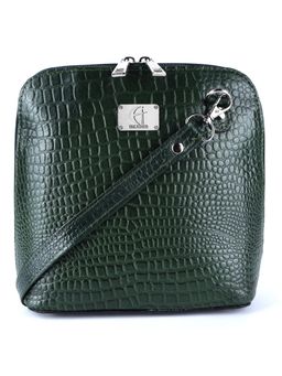 HiLEDER - Women Green Leather Crossbody Sling Bag (M)