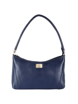 HiLEDER - Women Blue Leather Textured Handbag (M)