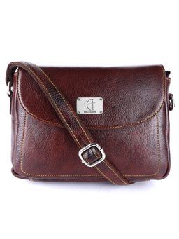 HiLEDER - Women Brown Leather Crossbody Sling Bag (M)