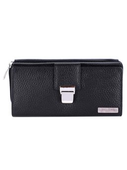 HiLEDER - Women Black Stylish Leather Purse Wallet (M)