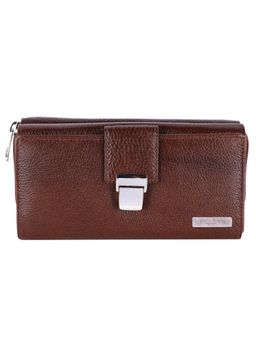 HiLEDER - Women Tan Stylish Leather Purse Wallet (M)