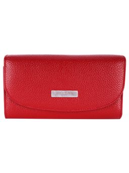 HiLEDER - Women Red Stylish Genuine Leather Bi-Fold Purse Wallet (M)