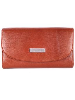 HiLEDER - Women Tan Stylish Genuine Leather Bi-Fold Purse Wallet (M)