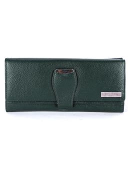 HiLEDER - Women Green Stylish Genuine Leather Purse Wallet (M)