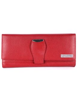 HiLEDER - Women Red Stylish Genuine Leather Purse Wallet (M)