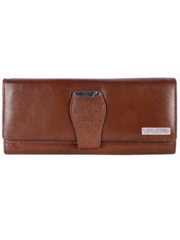 HiLEDER - Women Tan Stylish Genuine Leather Purse Wallet (M)