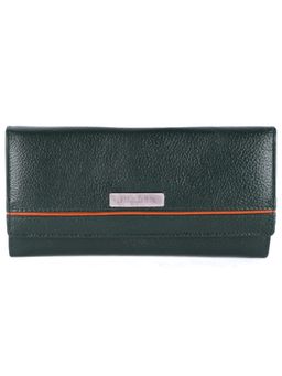 HiLEDER - Women Green Stylish Genuine Leather Purse Wallet (M)