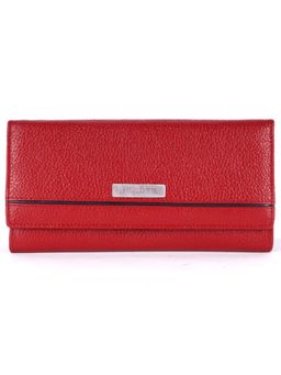 HiLEDER - Women Red Stylish Genuine Leather Purse Wallet (M)