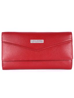 HiLEDER - Women Red Stylish Genuine Leather Purse Wallet (M)