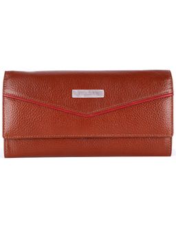 HiLEDER - Women Tan Stylish Genuine Leather Purse Wallet (M)