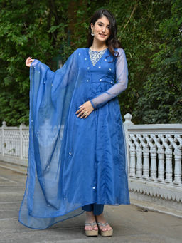 Urbanstree - Darya Anarkali Kurta with Pant & Dupatta (Set of 3)