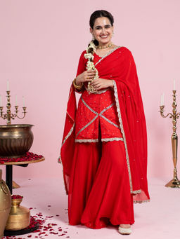 Urbanstree - Chitra Kurta with Sharara & Dupatta (Set of 3)