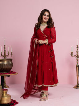 Urbanstree - Uma Angarkha Kurta & Pant with Dupatta (Set of 3)