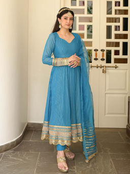 Urbanstree - Radhika Anarkali Kurta with Pant & Dupatta (Set of 3)