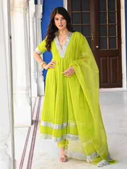 Urbanstree - Fanaa Anarkali Kurta with Pant & Dupatta (Set of 3)