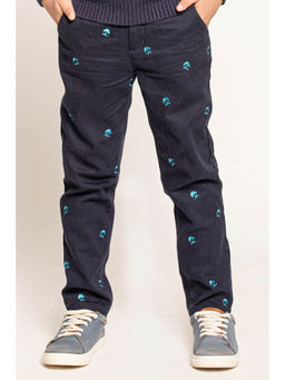 One Friday - Boys Blue Alien Embroidered Trouser
