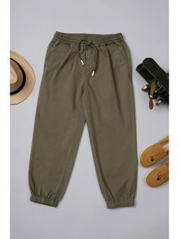 One Friday - Boys Sage Green Solid Joggers