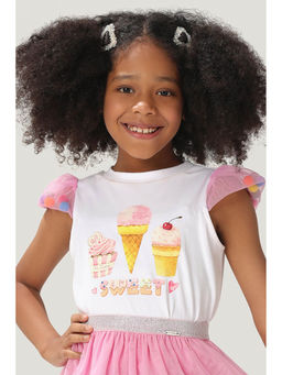 One Friday - Girls White Candy Top