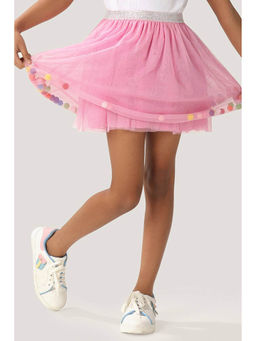 One Friday - Girls Pink Netted Skirt