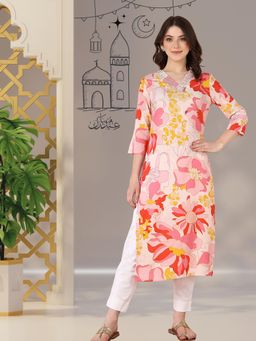 Maaesa - Women Casual Rayon Straight Printed Kurta