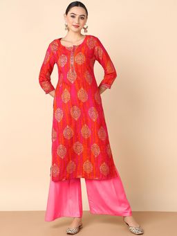 Maaesa - Women Casual Rayon Straight Printed Kurta