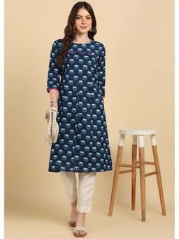Maaesa - Women Casual Cotton Printed Straight Kurta