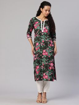Swishchick - Floral Printed Aline Kurta