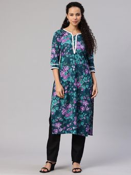 Swishchick - Floral Printed Aline Kurta