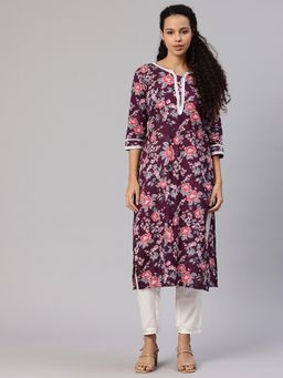 Swishchick - Floral Printed Aline Kurta