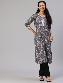 Swishchick - Floral Printed Aline Kurta