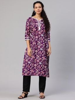 Swishchick - Floral Printed Aline Kurta