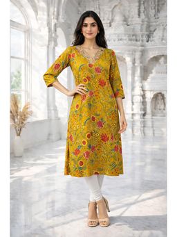 Autumnlane - Barnali Mustard Printed Kurta