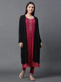 Aurelia - Black Front Open Winter Gilet