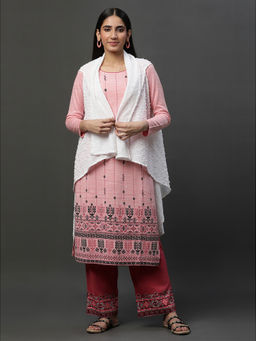 Aurelia - White Asymmetrical Winter Shrug