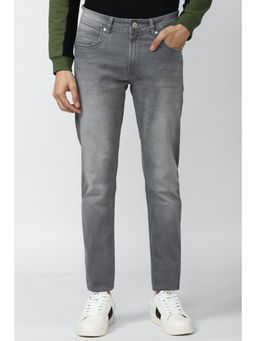 Peter England - Men Grey Mid Wash Classic Tapered Jeans