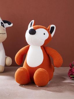 Fabindia - Orange Knitted Cotton Squirrel Toy with Poly Fill (2-6 Years)