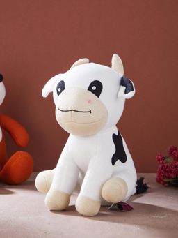Fabindia - White Knitted Cotton Cow Toy with Poly Fill (2-6 Years)