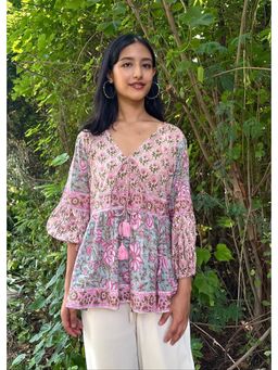 That Romeo - Pink Meher Peplum Top