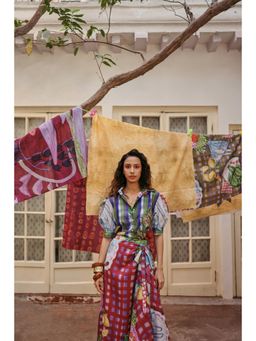 Zip by Payal & Zinal - Women Cotton Multi-Color Puff Sleeves Collar Neck Shirt