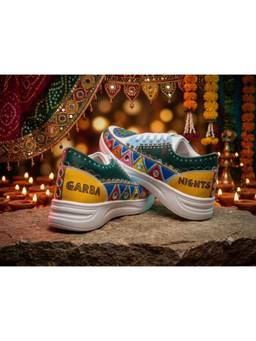 Modanta - Multi-Colour Hand Painted Navratri Sneakers