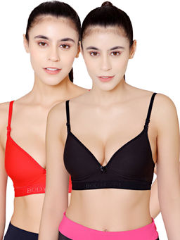 Bodycare - Seamless Wire Free Padded Sports Bra-Pack Of 2 - Multi-Color