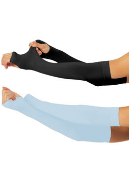 Secrets By ZeroKaata - Unisex Solid Assorted Pack of 2 UV Protection Arm Sleeves Gloves
