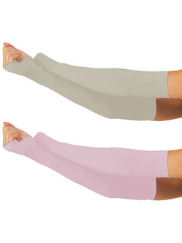 Secrets By ZeroKaata - Unisex Solid Assorted Pack of 2 UV Protection Arm Sleeves Gloves