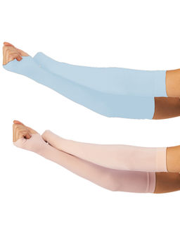 Secrets By ZeroKaata - Unisex Solid Assorted Pack of 2 UV Protection Arm Sleeves Gloves